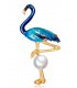 SB164 - Oil flamingo pearl brooch